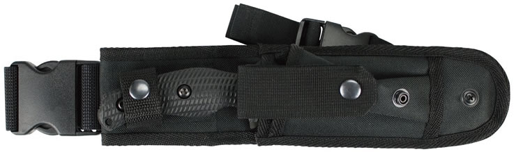 Versatile sheath with many carry options, kydex insert, storage pouch and MOLLE compatibility.