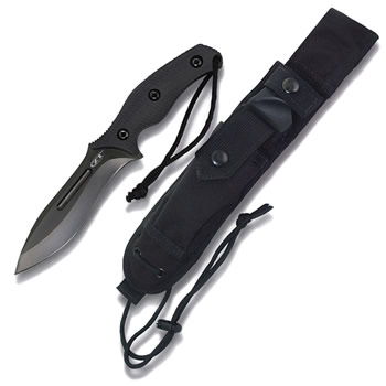 Knife and sheath with paracord attached.