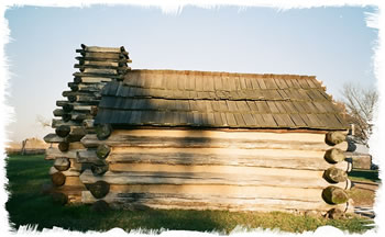 Log cabin for shelter